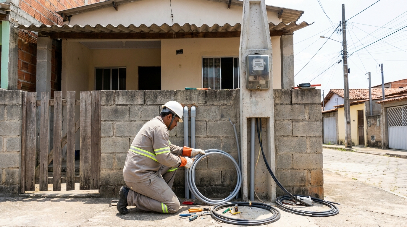 Instalação de Poste Padrão no IAPI, Osasco‑SP